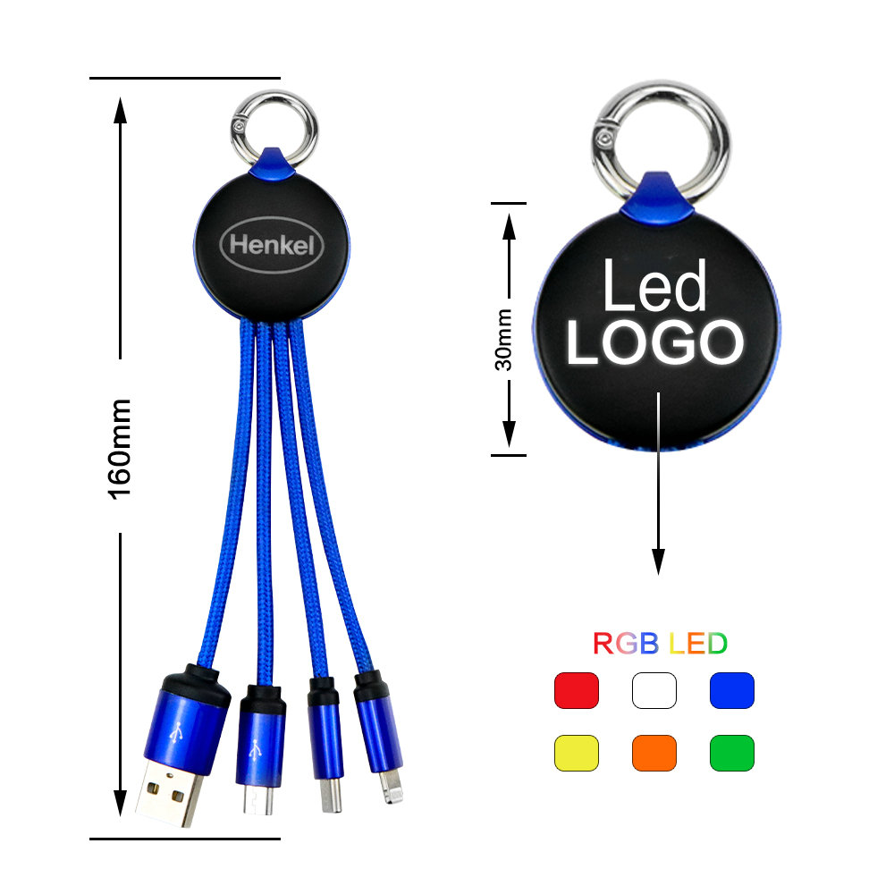 Keychain Led Logo 3in1 USB Cable MESTAR